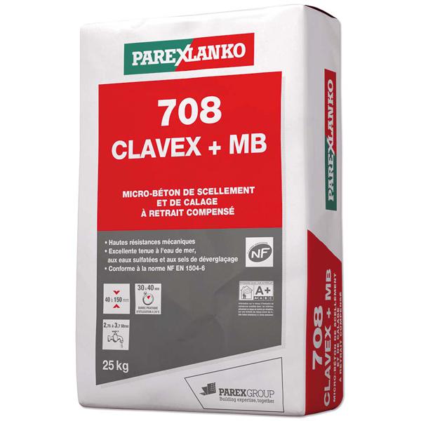 Mortier scellement-calage 708 CLAVEX+ MB sac 25kg