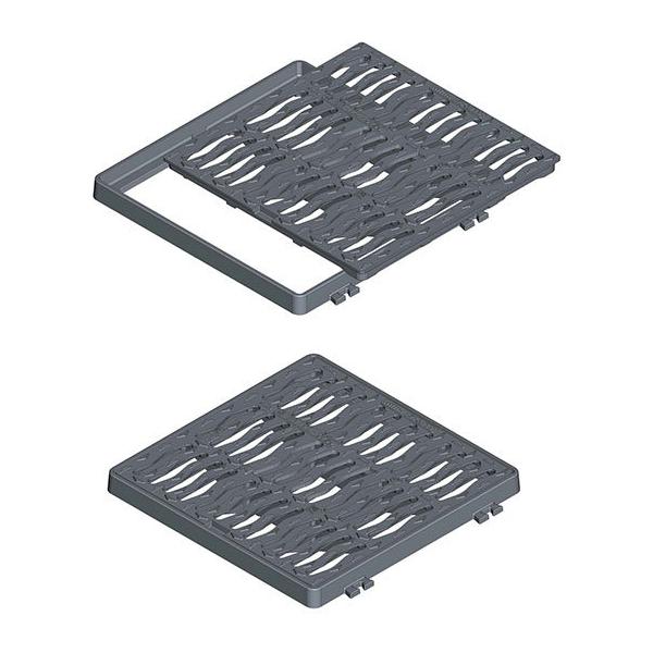 GRILLE FONTE CARREE PLATE PMR C250 624X624-597,5X597,5