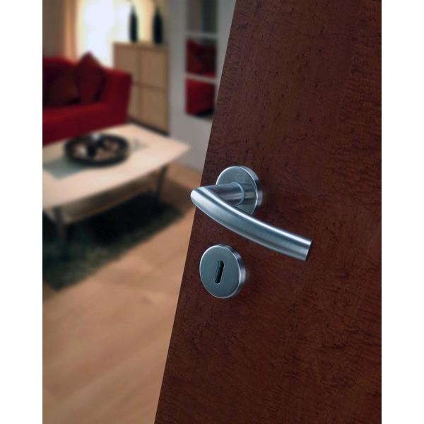 Poignée De Porte Sur Rosace Ronde HOPPE Inox 304 - Clé L, Modèle Trondheim