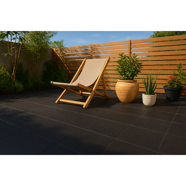 Carrelage terrasse LYON noir TW03 60x60cm Ep.20mm rectifié